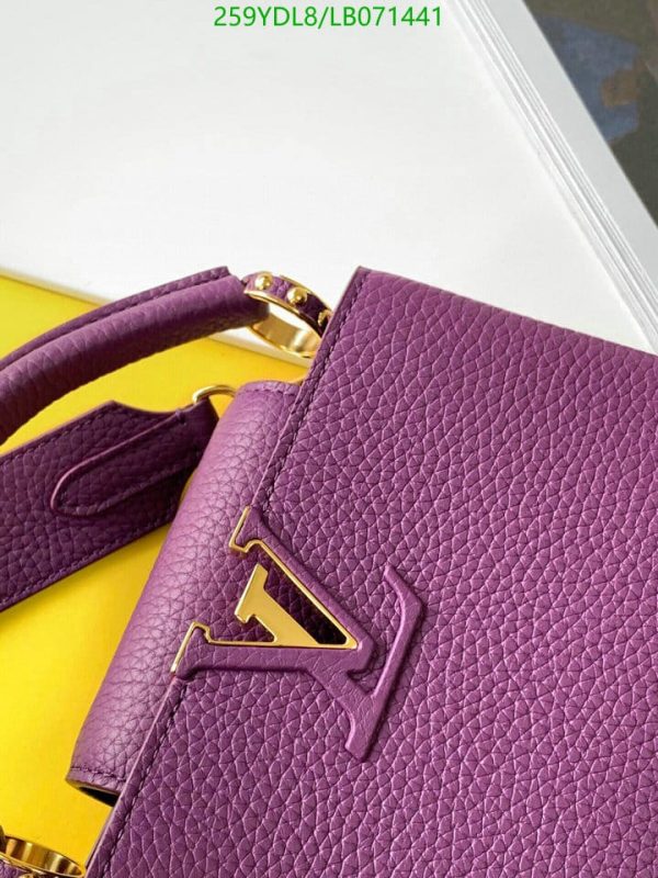 Louis Vuitton 1:1 Mirror Replica Purple Taurillon Leather and Python Capucines BB Bag LB07144131245