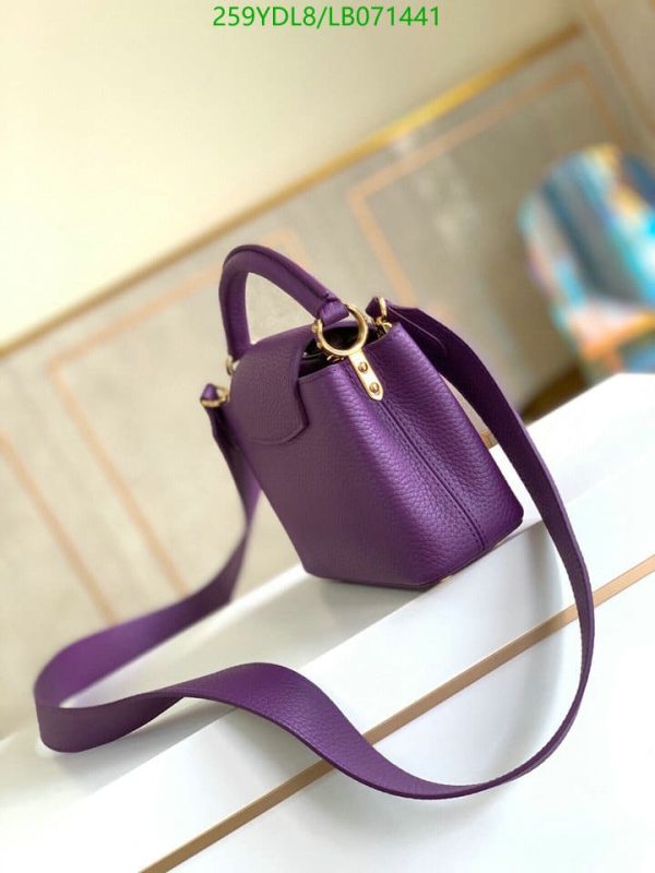 Louis Vuitton 1:1 Mirror Replica Purple Taurillon Leather and Python Capucines BB Bag LB07144131245