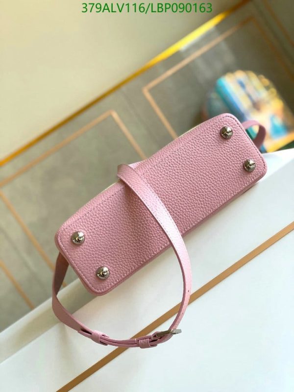 Louis Vuitton 1:1 Mirror Replica Red Handle Silver Buckle Capucines Handbag Cowhide Paris Pink LBP0901634123