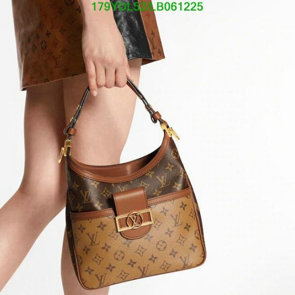 Louis Vuitton 1:1 Mirror Replica Shoulder Dauphine Reverse Coated Canvas Hobo Bag LB06122541238