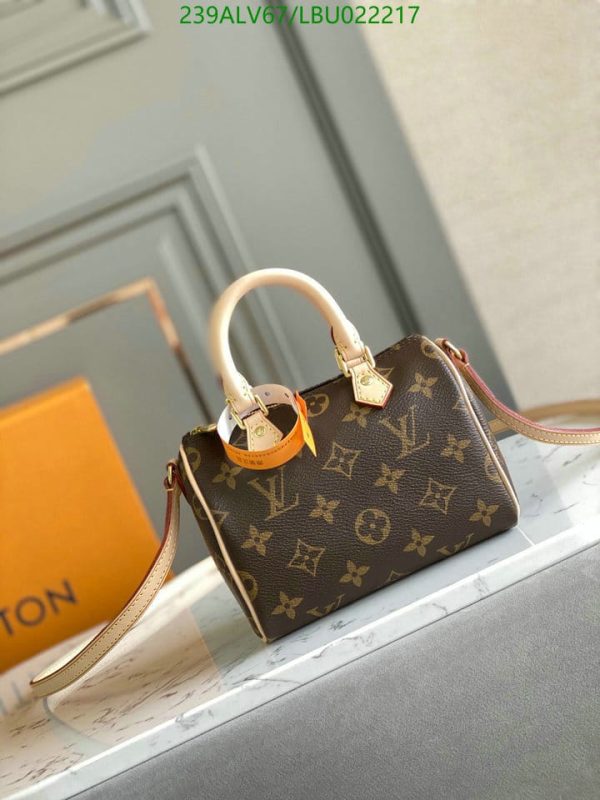 Louis Vuitton 1:1 Mirror Replica Speedy Bandouliere Canvas Crossbody Bag Brown LBU0222174237