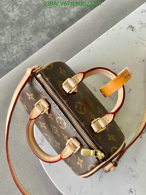 Louis Vuitton 1:1 Mirror Replica Speedy Bandouliere Canvas Crossbody Bag Brown LBU0222174237