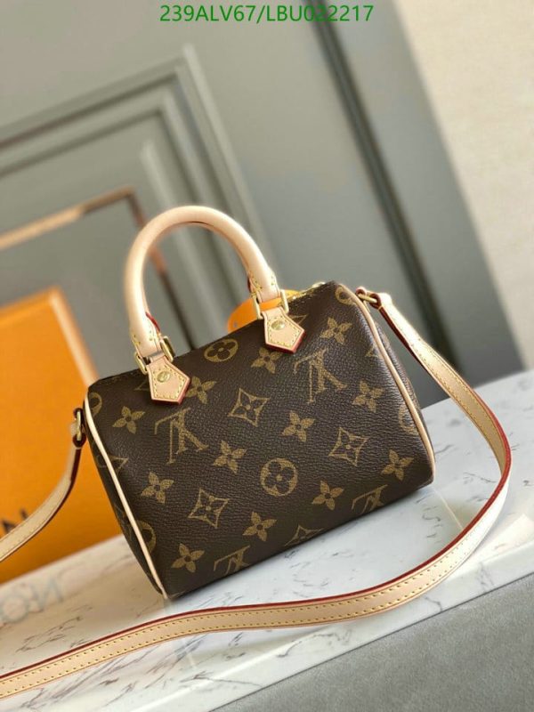 Louis Vuitton 1:1 Mirror Replica Speedy Bandouliere Canvas Crossbody Bag Brown LBU0222174237