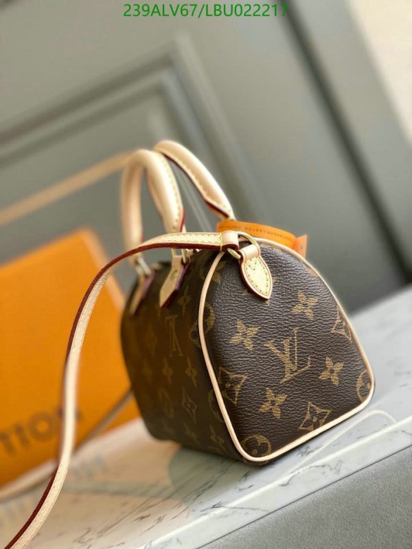 Louis Vuitton 1:1 Mirror Replica Speedy Bandouliere Canvas Crossbody Bag Brown LBU0222174237