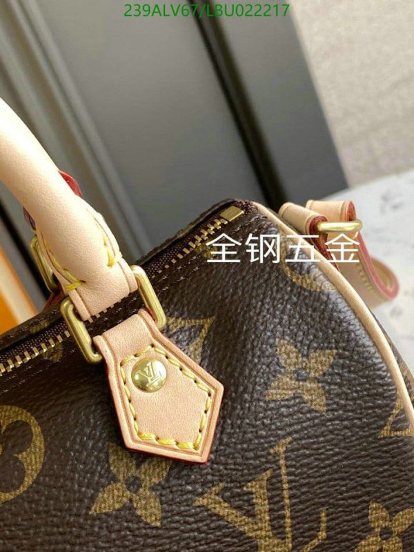 Louis Vuitton 1:1 Mirror Replica Speedy Bandouliere Canvas Crossbody Bag Brown LBU0222174237