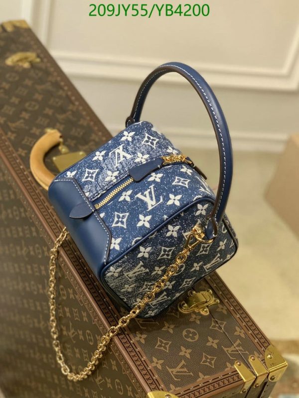 Louis Vuitton 1:1 Mirror Replica Square Denim Leather Bag YB42009312567