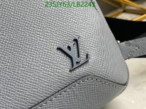 Louis Vuitton 1:1 Mirror Replica Taiga Avenue sling bag in beige and gris bubble gum color  LB22437654390