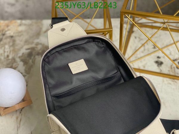 Louis Vuitton 1:1 Mirror Replica Taiga Avenue sling bag in beige and gris bubble gum color  LB22437654390