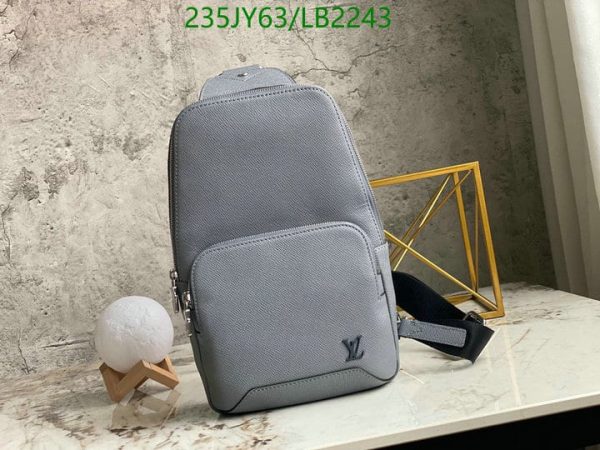 Louis Vuitton 1:1 Mirror Replica Taiga Avenue sling bag in beige and gris bubble gum color  LB22437654390