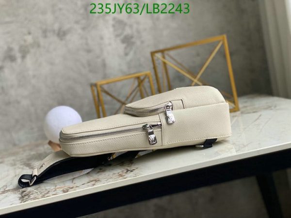 Louis Vuitton 1:1 Mirror Replica Taiga Avenue sling bag in beige and gris bubble gum color  LB22437654390