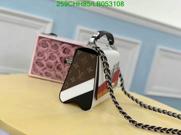 Louis Vuitton 1:1 Mirror Replica Twist Chain Wallet Multicolor Calfskin Leather Clutch LB05310878654