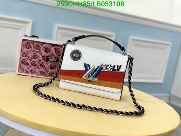 Louis Vuitton 1:1 Mirror Replica Twist Chain Wallet Multicolor Calfskin Leather Clutch LB05310878654