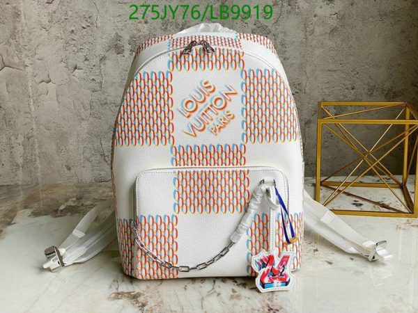 Louis Vuitton 1:1 Mirror Replica Unisex Chain Logo Backpack LB99191458963