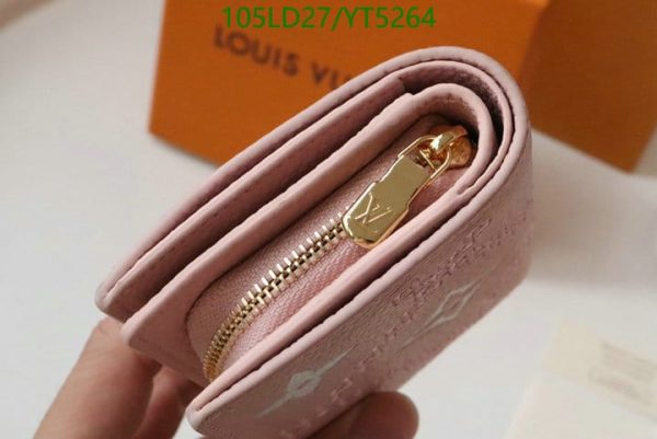 Louis Vuitton 1:1 Mirror Replica Unisex Zippy Pink Calfskin Leather Wallet YT52645319865