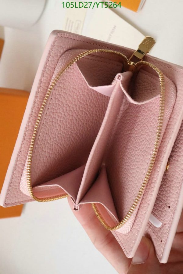 Louis Vuitton 1:1 Mirror Replica Unisex Zippy Pink Calfskin Leather Wallet YT52645319865