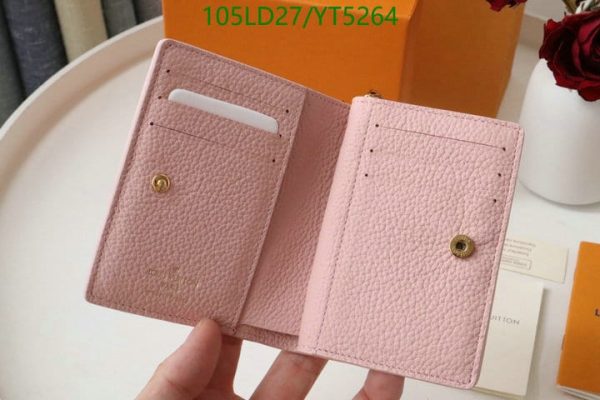 Louis Vuitton 1:1 Mirror Replica Unisex Zippy Pink Calfskin Leather Wallet YT52645319865