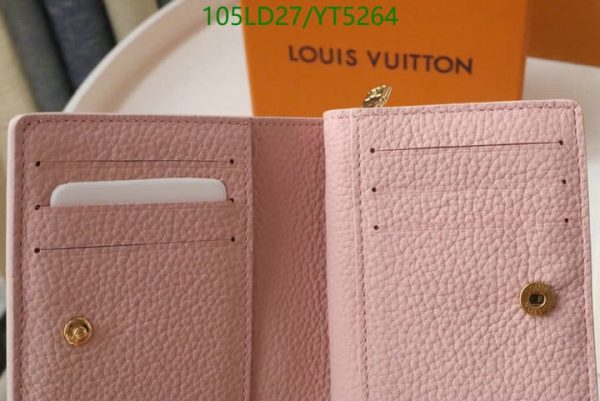 Louis Vuitton 1:1 Mirror Replica Unisex Zippy Pink Calfskin Leather Wallet YT52645319865