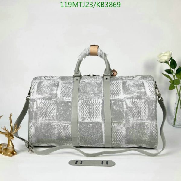 Louis Vuitton AAA+ Reolica Damier Salt Canvas Keepall Bandoulière KB38696534789