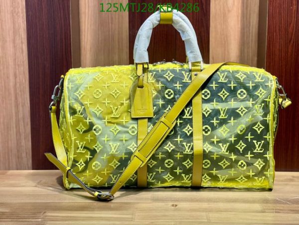 Louis Vuitton AAA+ Reolica Keepall Bandoulière Glaze Canvas Travel Bag KB42865497327