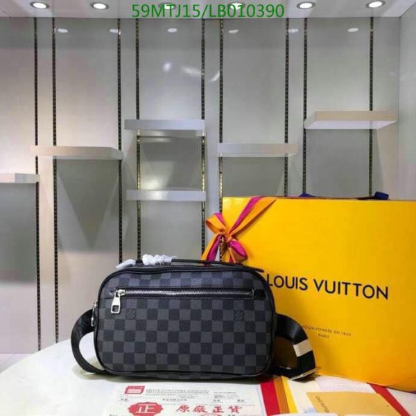 Louis Vuitton AAA+ Replica Ambler Damier Graphite Bumbag LB01039054106