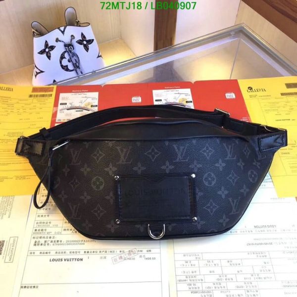 Louis Vuitton AAA+ Replica Black Canvas Fanny Pack Belt Bag LB04090753478