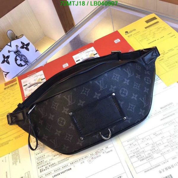 Louis Vuitton AAA+ Replica Black Canvas Fanny Pack Belt Bag LB04090753478