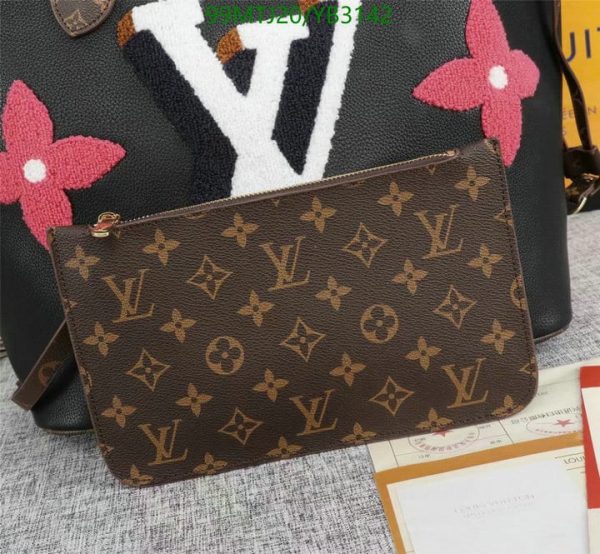 Louis Vuitton AAA+ Replica Black Multicolor Calfskin Shearling Teddy Neverfull MM YB31427539075