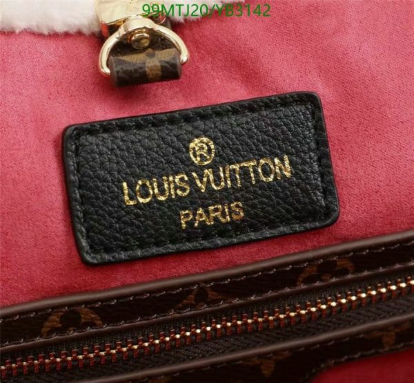 Louis Vuitton AAA+ Replica Black Multicolor Calfskin Shearling Teddy Neverfull MM YB31427539075