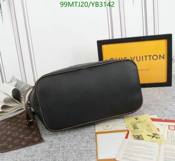 Louis Vuitton AAA+ Replica Black Multicolor Calfskin Shearling Teddy Neverfull MM YB31427539075