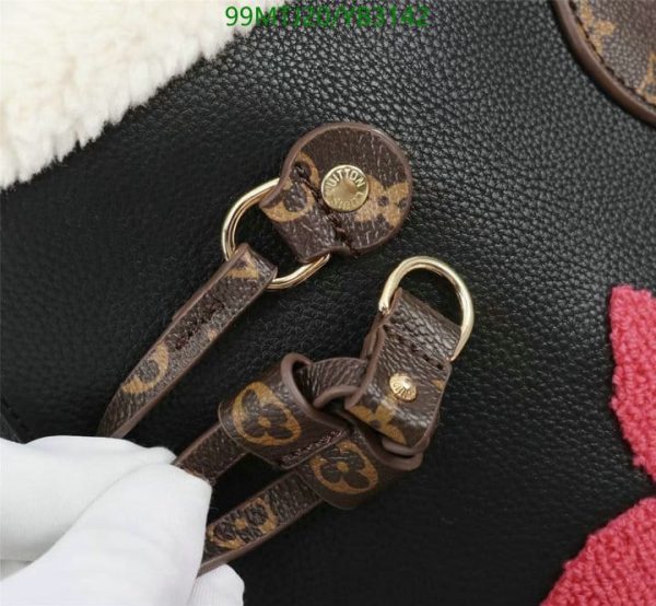 Louis Vuitton AAA+ Replica Black Multicolor Calfskin Shearling Teddy Neverfull MM YB31427539075