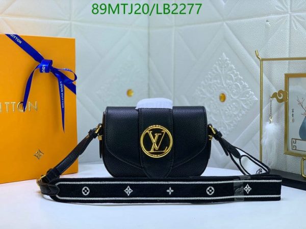 Louis Vuitton AAA+ Replica Black/Cream Grained Calfskin Leather LB22777532497