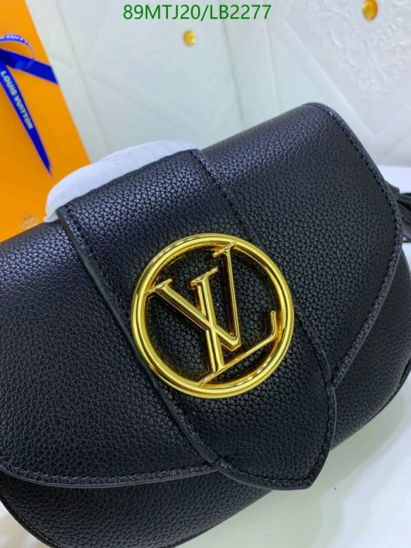 Louis Vuitton AAA+ Replica Black/Cream Grained Calfskin Leather LB22777532497