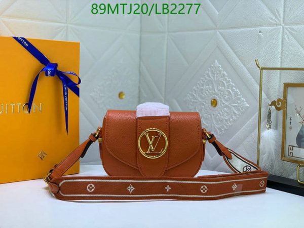 Louis Vuitton AAA+ Replica Black/Cream Grained Calfskin Leather LB22777532497