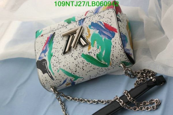 Louis Vuitton AAA+ Replica Calfskin Splash Print Twist Shoulder Bag LB06094289137