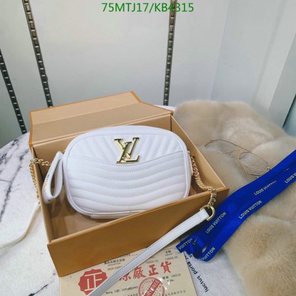 Louis Vuitton AAA+ Replica  Camera New Wave White Calfskin Lea  KB43155438765