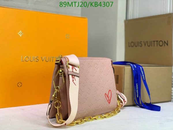 Louis Vuitton AAA+ Replica Coussin Pm Fall In Love Rose Pink Lambskin Leather Cross Body Bag KB43076538654