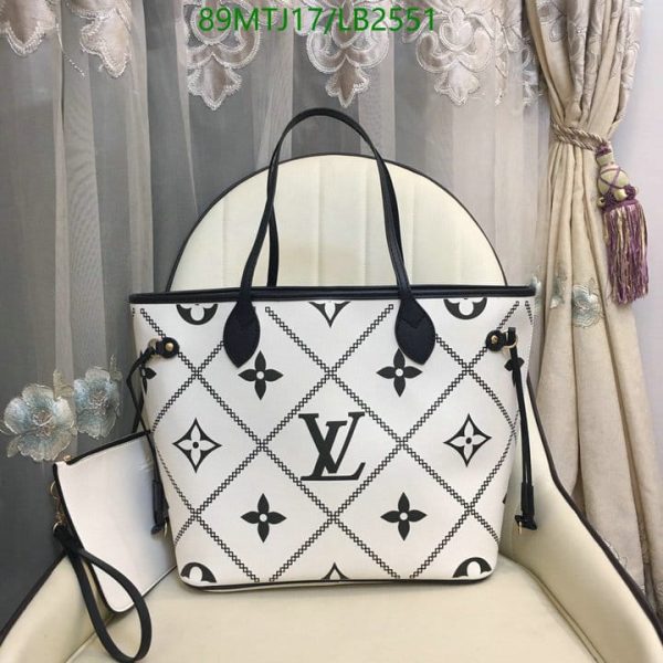 Louis Vuitton AAA+ Replica Cream Neverfull Bag LB25518963148