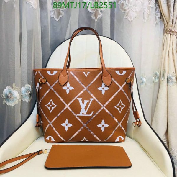 Louis Vuitton AAA+ Replica Cream Neverfull Bag LB25518963148