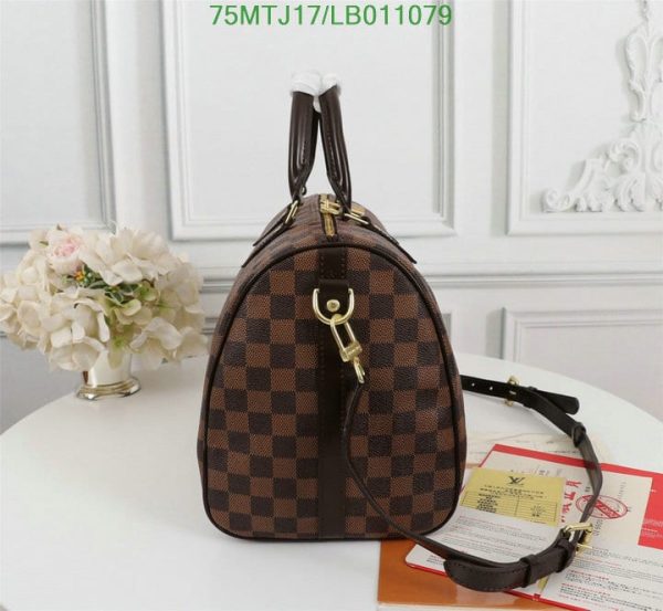 Louis Vuitton AAA+ Replica Damier Ebene Speedy Bandouliere LB01107975961