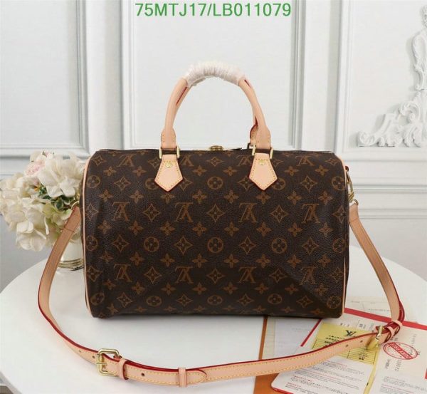 Louis Vuitton AAA+ Replica Damier Ebene Speedy Bandouliere LB01107975961