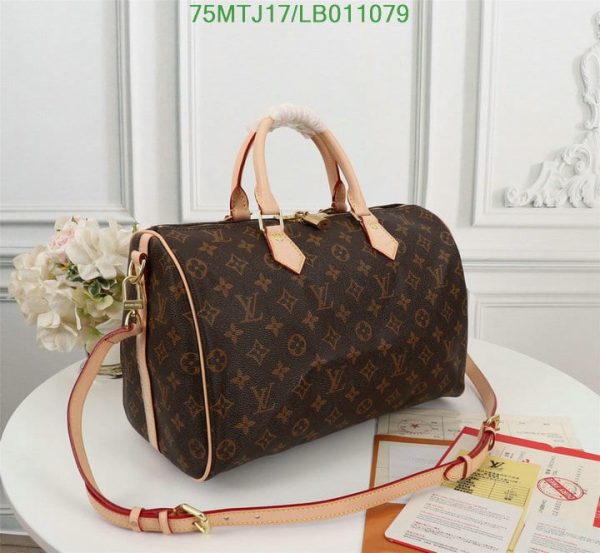 Louis Vuitton AAA+ Replica Damier Ebene Speedy Bandouliere LB01107975961