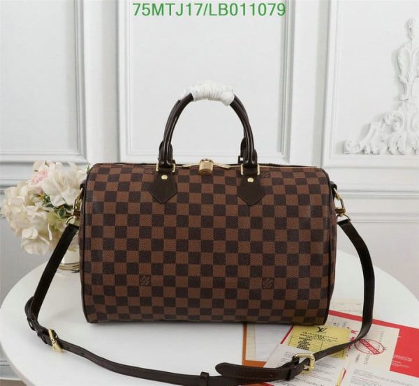 Louis Vuitton AAA+ Replica Damier Ebene Speedy Bandouliere LB01107975961