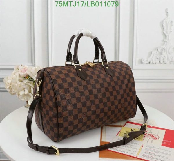 Louis Vuitton AAA+ Replica Damier Ebene Speedy Bandouliere LB01107975961