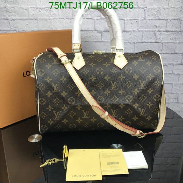 Louis Vuitton AAA+ Replica Damier Ebene Speedy Banduoulier Bag LB06275663782