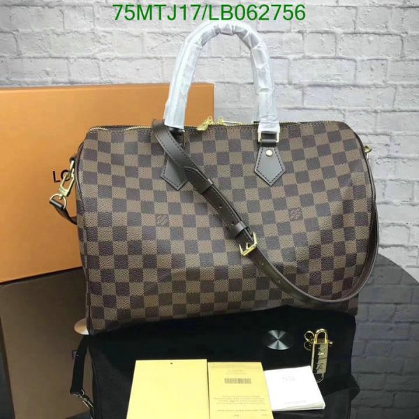 Louis Vuitton AAA+ Replica Damier Ebene Speedy Banduoulier Bag LB06275663782