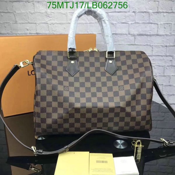 Louis Vuitton AAA+ Replica Damier Ebene Speedy Banduoulier Bag LB06275663782