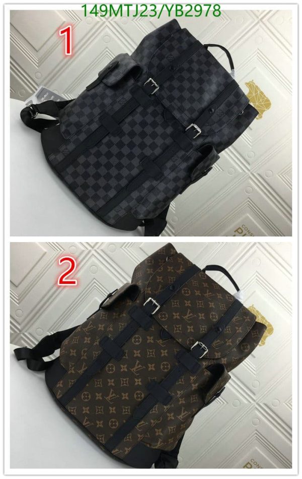 Louis Vuitton AAA+ Replica Damier Graphite Christopher Backpack YB29788963547