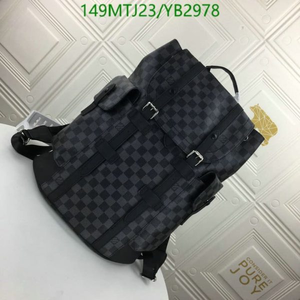 Louis Vuitton AAA+ Replica Damier Graphite Christopher Backpack YB29788963547