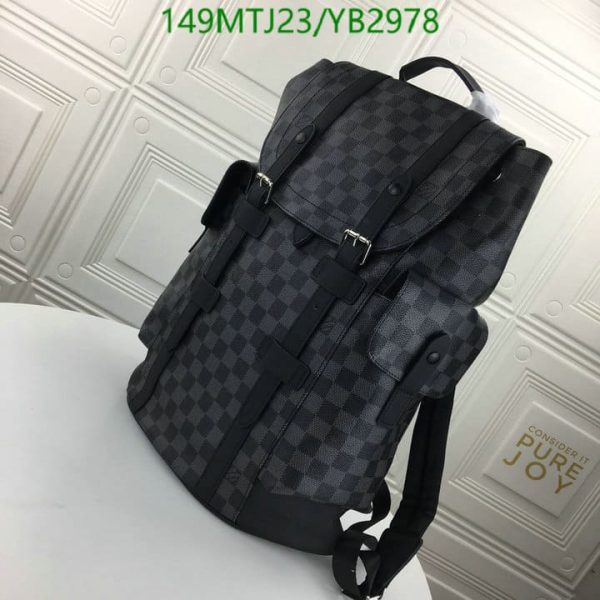 Louis Vuitton AAA+ Replica Damier Graphite Christopher Backpack YB29788963547