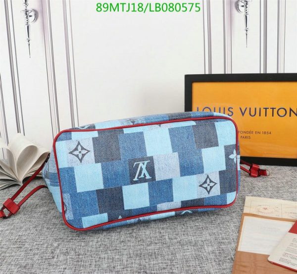 Louis Vuitton AAA+ Replica Denim Patchwork Neverfull Pochette Wristlet Bag  LB08057586345